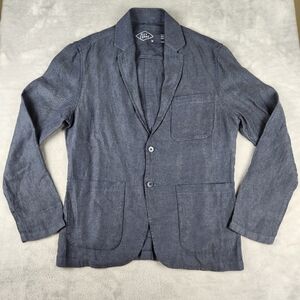 Alex Crane Alta Blazer 100% French Linen Blue Mens Size M Medium